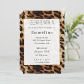 Bruine Crème Leopard Dierenprint Kaart (Staand voorkant)