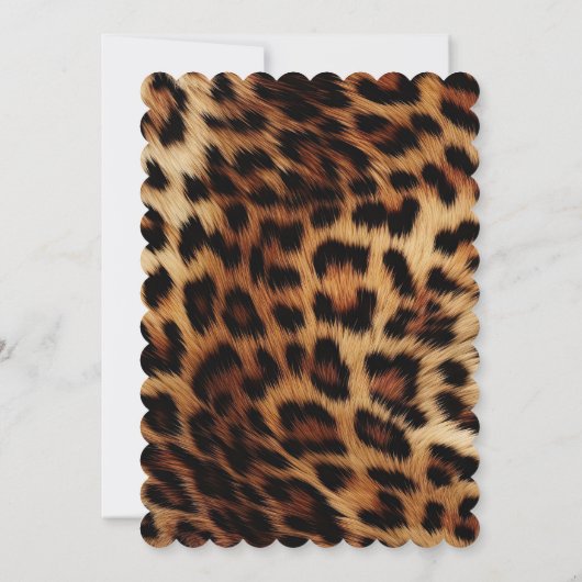 Bruine Crème Leopard Dierenprint Kaart (Achterkant)