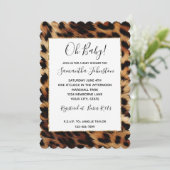 Bruine Crème Leopard Dierenprint Kaart (Staand voorkant)