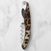 Bruine Crème Leopard Dierenprint Kurkentrekker (Voorkant)