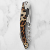 Bruine Crème Leopard Dierenprint Kurkentrekker (Achterkant)