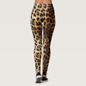 Bruine Crème Leopard Dierenprint Leggings (Achterkant)