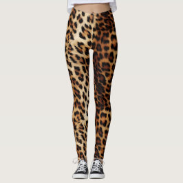 Bruine Crème Leopard Dierenprint Leggings