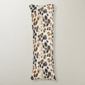 Bruine Crème Leopard Dierenprint Lichaamskussen (Voorkant Verticaal)