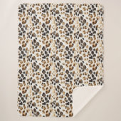 Bruine Crème Leopard Dierenprint Sherpa Deken (Voorkant)