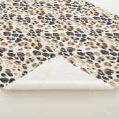 Bruine Crème Leopard Dierenprint Sherpa Deken (3/4)