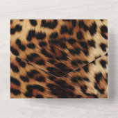 Bruine Crème Leopard Dierlijke Bruiloft All In One Uitnodiging (Achterkant)