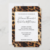 Bruine Crème Leopard Dierlijke Bruiloft Kaart (Voorkant)