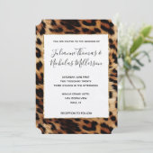 Bruine Crème Leopard Dierlijke Bruiloft Kaart (Staand voorkant)