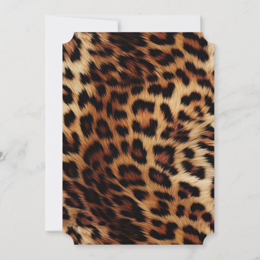 Bruine Crème Leopard Dierlijke Bruiloft Kaart (Achterkant)