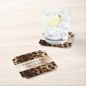 Bruine Crème Leopard Dierlijke Bruiloft Kartonnen Onderzetters (Insitu)