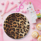 Bruine Crème Leopard Dierlijke Bruiloft Papieren Bordje (Feest)