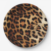 Bruine Crème Leopard Dierlijke Bruiloft Papieren Bordje (Voorkant)