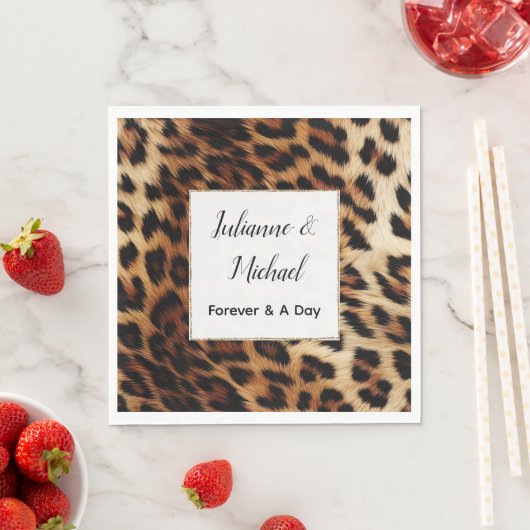 Bruine Crème Leopard Dierlijke Bruiloft Servet (Insitu)