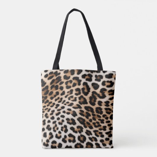 Bruine Crème Leopard Gouden Glitter Ogen Tote Bag (Achterkant)