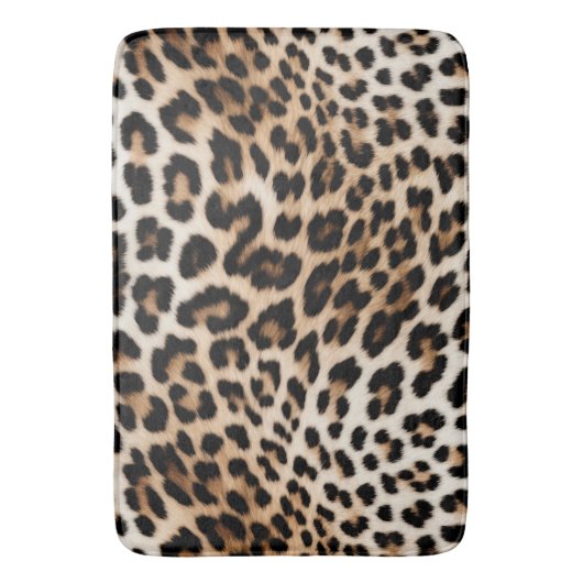 Bruine crème luipaard badmat (Voorkant Verticaal)