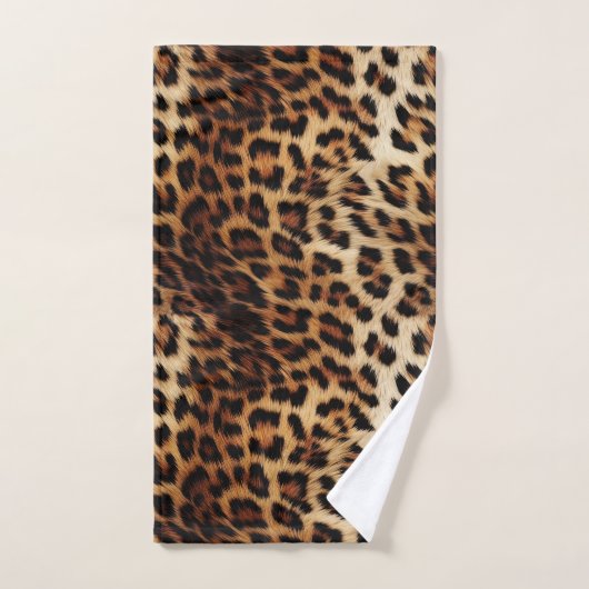 Bruine crème luipaard dier bad handdoek (Handdoek)