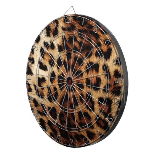 Bruine crème luipaard dier dartbord (Voorkant Rechts)