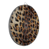 Bruine crème luipaard dier dartbord (Voorkant Links)
