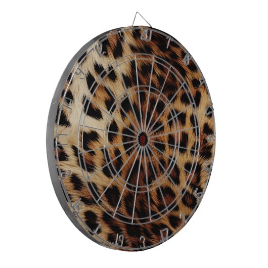 Bruine crème luipaard dier dartbord (Voorkant Links)