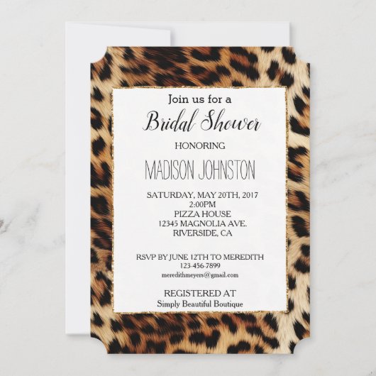 Bruine crème luipaard dier kaart (Voorkant)