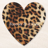 Bruine crème luipaard dier kartonnen onderzetters (Voorkant)