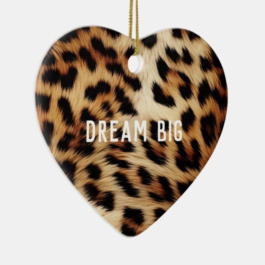 Bruine crème luipaard dier keramisch ornament (Rechts)