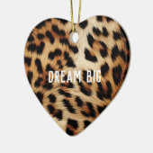 Bruine crème luipaard dier keramisch ornament (Links)