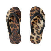 Bruine crème luipaard dier kinder teenslippers (Voetbed)