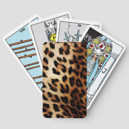Bruine crème luipaard dier pokerkaarten
