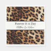 Bruine crème luipaard dier servet (Voorkant)