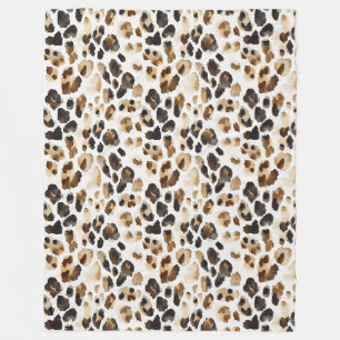 Bruine Crème Luipaard Dierenprint Fleece Deken
