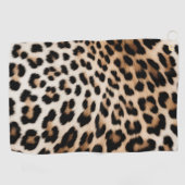 Bruine crème luipaard golfhanddoek (Horizontaal)