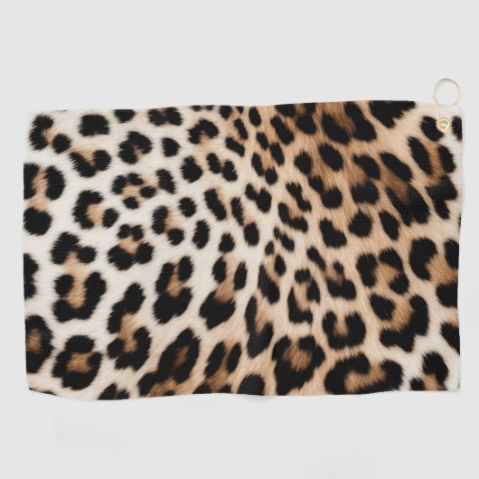 Bruine crème luipaard golfhanddoek (Horizontaal)