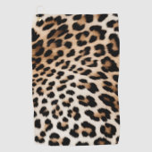 Bruine crème luipaard golfhanddoek (Voorkant)