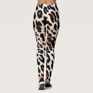 Bruine crème luipaard leggings