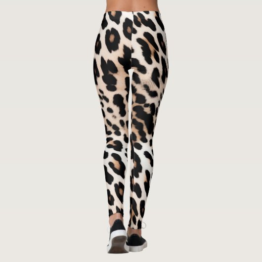 Bruine crème luipaard leggings (Achterkant)