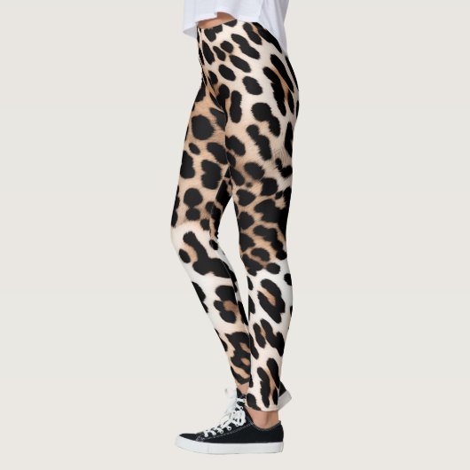 Bruine crème luipaard leggings (Links)
