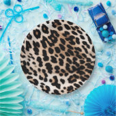 Bruine crème luipaard papieren bordje (Feest)