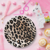 Bruine crème luipaard papieren bordje (Feest)