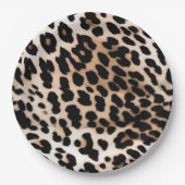 Bruine crème luipaard papieren bordje (Voorkant)