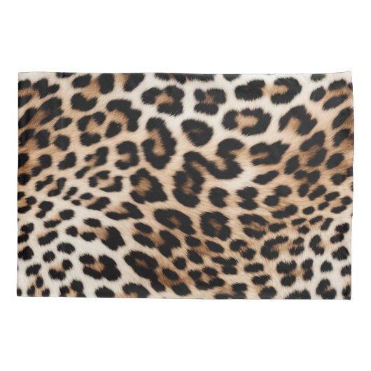 Bruine crème luipaard print kussensloop (Achterkant-Links)