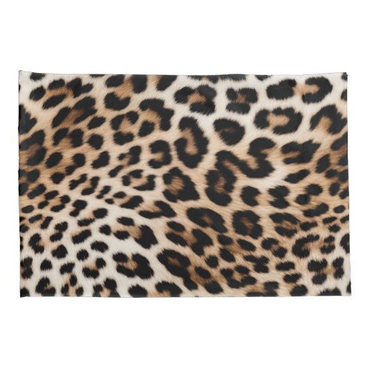 Bruine crème luipaard print kussensloop (Achterkant-Rechts)