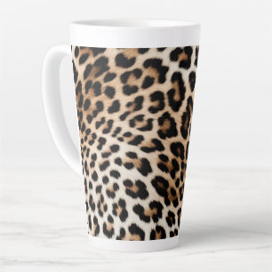 Bruine crème luipaard print latte mok