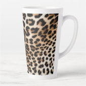 Bruine crème luipaard print latte mok (Rechts)