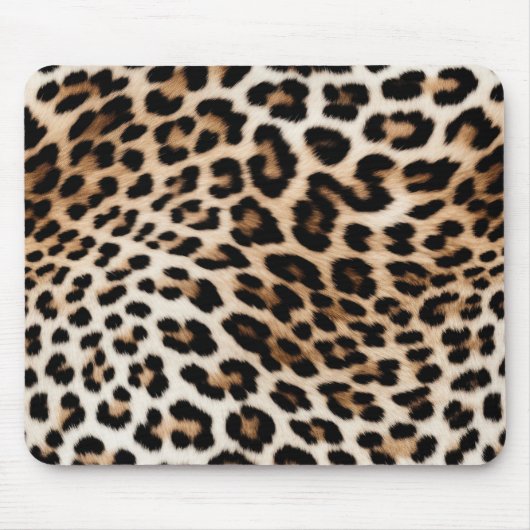 Bruine crème luipaard print muismat (Voorkant)