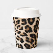 Bruine crème luipaard print papieren bekers (Links)