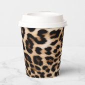 Bruine crème luipaard print papieren bekers (Achterkant)