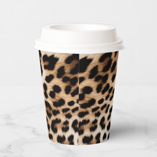 Bruine crème luipaard print papieren bekers (Rechts)