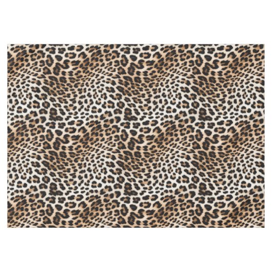 Bruine crème luipaard print tafelkleed (Voorkant (Horizontaal))